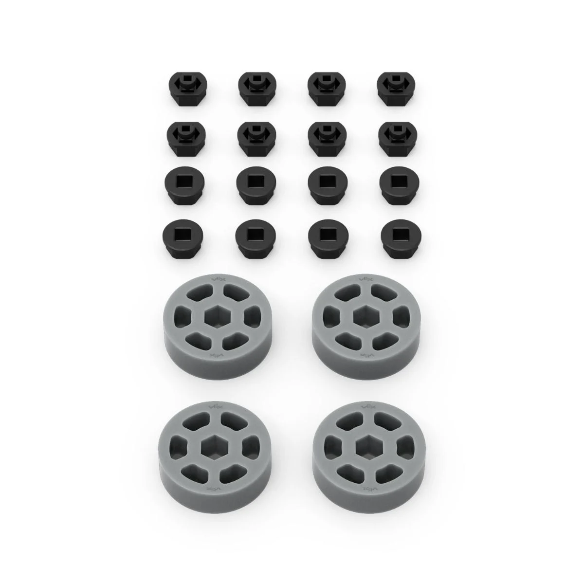 Compression Wheel 4-Pack Kit (1.625" OD x 1/2" WD, 1/2" Hex Bore, 30A)