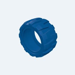 2x Wide, 3.5x Pitch Diameter Balloon Tire (Trapezoid Offroad Tread) thumbnail